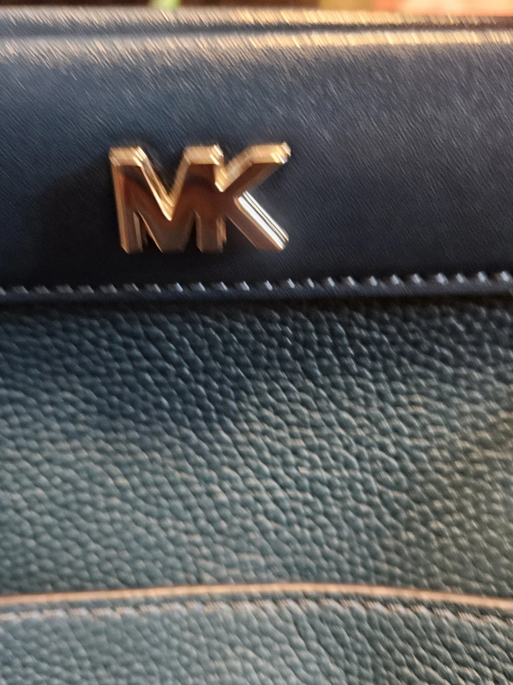 Michael Kors Teal Blue Pebbled Leather Tote with Wristlet